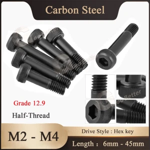 Grade 12.9 Half-Thread Allen Socket Cap Head Screws Bolt Carbon Steel M2-M4 - Picture 1 of 9