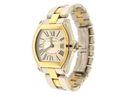 Reloj Cartier Acero y 18K Roadster 2675 30mm Cuarzo Plateado Esfera Romana con Caja Foto 1 de 4
