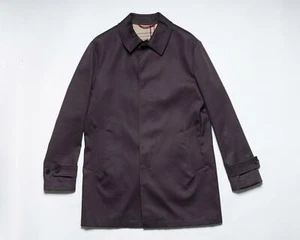 Isaia $2,895 NWT Purple Aubergine Car Coat Cotton Blend Water Proof 58 IT 48 3XL - Picture 1 of 6