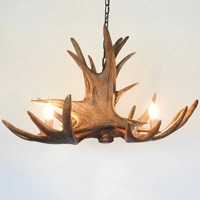 Real Moose Antler Chandelier - Image 1 of 3