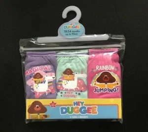 Hey Duggee Badges Dog Girls 3 Pack Briefs Underwear Pants Pack 18/24 & 2 3 4 5 6 - Picture 1 of 3