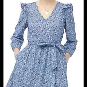 J.CREW Factory NWT Lightweight Cotton Puff Sleeve Mini Dress Size L