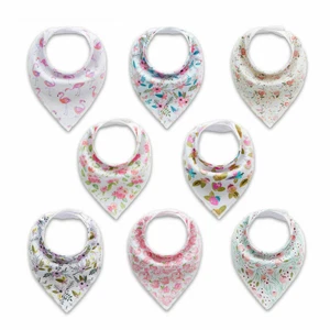 Baby Bandana Drool Bibs for Girls Unisex 4/8-Pack Gift Infant Bib Set Cotton - Picture 1 of 13