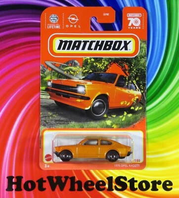Tarjeta OPEL KADETT 2023 Matchbox naranja 1975 #73 MB10-061223 Foto 1 de 4