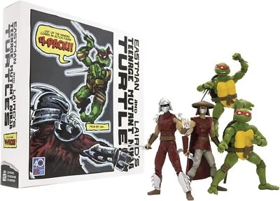TMNT Mirage Comics Turtles & Foot Soldiers 4‑Pack Action Figure Set - Image 1 of 4