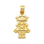 14K Yellow Gold Girl with Doll Pendant