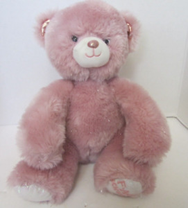 FAO Schwarz Sparklers Pink Teddy Bear Glitter Sparkle Nose Feet 10" Soft Plush