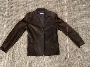 Giacca donna Bergdorf Goodman pelle marrone vintage - Foto 1 di 9