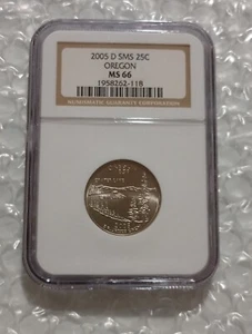 USA 2005-D SMS 25C, Oregon Quarter, NGC MS 66 - Picture 1 of 10