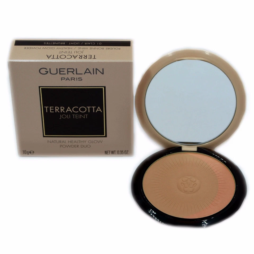 GUERLAIN TERRACOTTA JOLI TEINT POWDER DUO 10G #01 CLAIR-BRUNETTES NIB-GU41946 - Image 1 of 1