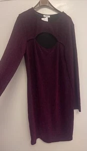 NEW - SIZE 18 - Purple SIMPLY BE - Sparkly Bust Cut Out Stretch Dress Plus Size - Picture 1 of 7