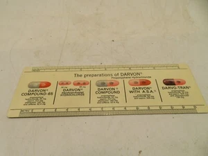 Eli Lilly Promotional Ruler Vintage Darvocet-N Darvon Compound 65 cir 70s - Picture 1 of 2