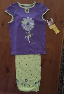 Girls Oshkosh Sz 12 Two Piece Pajama Set Floral Giant Daisy Flame Retardant NWT - Imagen 1 de 6