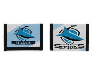 98712 CRONULLA SHARKS NRL TEAM LOGO NYLON HOOK AND LOOP CLOSURE SPORTS WALLET - Picture 1 of 1