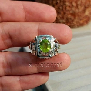 Anillo de plata 925 peridoto 1,5 quilates certificado laboratorio natural - Imagen 1 de 5