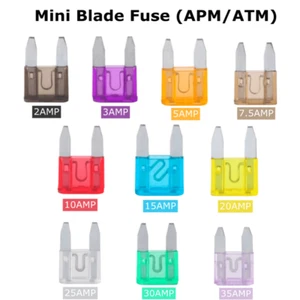 Car Truck Mini Blade Fuse APM/ATM Fuses 2A/3A/5A/7.5A/10A/15A/20A/25A/30A/35Amp - Picture 1 of 20