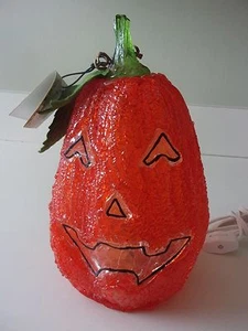 Halloween Carved Pumpkin Lamp - Picture 1 of 4