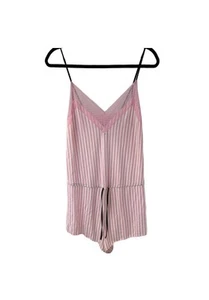 Victoria's Secret Striped Pink Sleep Romper Size M - Picture 1 of 3