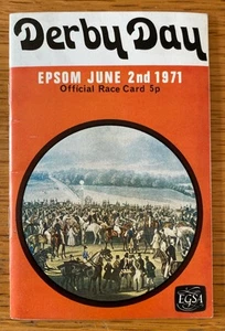 Epsom Derby Day Official Race Card 1971 Mill Reef RARE - Bild 1 von 14