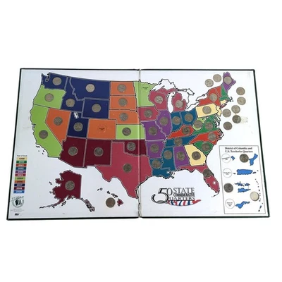 Littleton State Series Quarters Collector’s Map 1999-2012, 50/56 Collected - Image 1 of 4