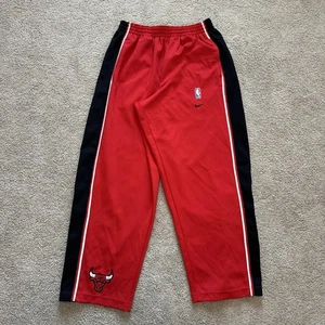 Chicago Bulls Pants Mens XL Red Black NBA Basketball Tearaway Snap Warm Up Nike - Picture 1 of 14