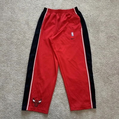Pantalones Chicago Bulls Para Hombre XL Rojo Negro NBA Baloncesto Tearaway Snap Calentamiento Nike Foto 1 de 4