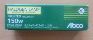 NEW Abco Halogen Lamp Frosted 120V 150W Single Ended DC Bayonet Base - Picture 1 of 10