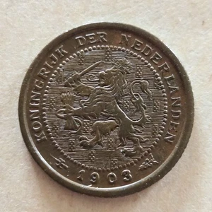 Münze Königreich NIEDERLANDE 1903 - 1/2 Cent - Königin Wilhelmina Nederland vzgl - Afbeelding 1 van 5