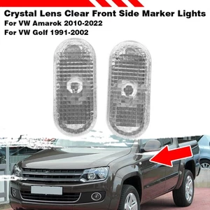 2X Clear Front Side Marker Indicator Lights For VW Amarok Golf T5 Polo Passat, - Picture 1 of 10
