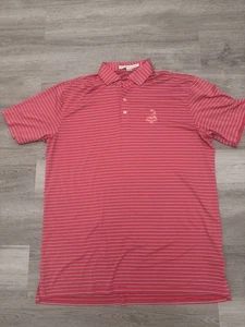Camisa Polo Holderness & Bourne Para Hombre Grande Rosa Rayas Golf Rendimiento Elastizada - Imagen 1 de 4