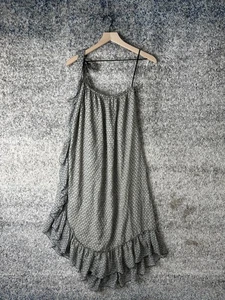 Isabel Marant Dress Womens 42 Black White Silk Asymmetric One Shoulder Ruffle - Picture 1 of 9