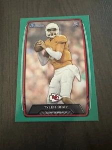 2013 Bowman Green Parallel SP /99 #114 TYLER BRAY Kansas City Chiefs ROOKIE RC - Picture 1 of 2