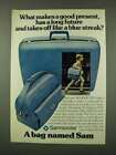 1973 Samsonite Silhouette Columbine Blue Luggage Ad