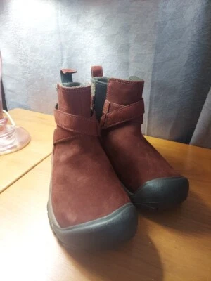 Keen Kate Slouch Mujer Talla 5 Marrón Exterior Clásico Botas Tacón Cuña Granate Foto 1 de 4