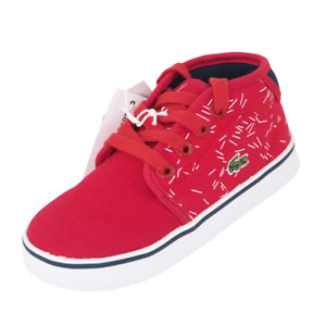 Lacoste Ampthill 416 2 SPI Canvas Casual Athletic Red Toddlers Shoes Size 5 New
