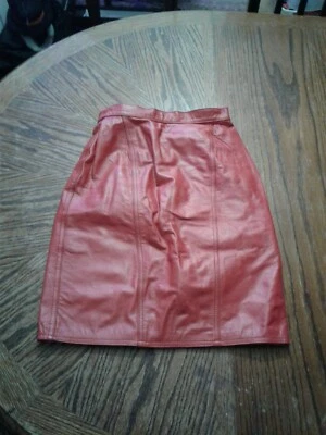 Falda de cuero roja Winlit vintage talla 5/6 (cb39) Foto 1 de 4