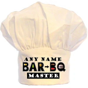 CAPPELLO CHEF PERSONALIZZATO BAR BQ BARBECUE STAMPA BARBECUE POLIESTERE REGALO NATALE - Foto 1 di 2