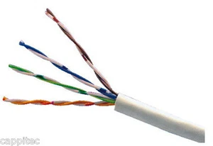 20M OF WHITE HIGH QUALITY SOLID COPPER CORE CAT5E UTP LSOH 4 PAIR NETWORK CABLE - Picture 1 of 1