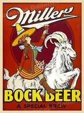 1930s “Miller - Bock Beer” Vintage Style Goat Bar Poster - 20x28