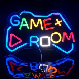 Game Room Gamepad Neon LED Wall Sign W/USB Power Supply Video Game Room - Picture 1 of 1