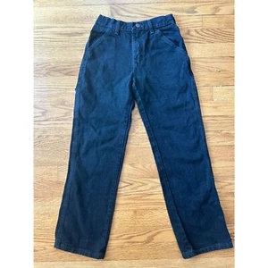 VTG Y2K Wrangler Denim Black Jeans Boys 12 Slim Carpenter Classic Baggy - Picture 1 of 5