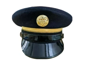 WWII U.S. Army Fur Felt Enlisted Dress Blue Service Cap Hat - Picture 1 of 12