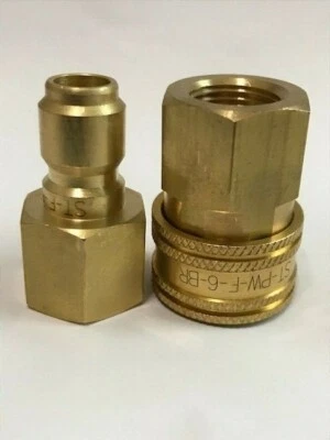UNITED COUPLINGS 3/8 Pressure Washer Coupler / Connector Set | 3/8" Socket and Plug