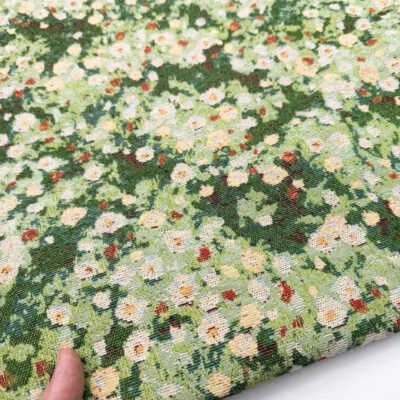 Floral Blossom Vintage French Jacquard Tapestry Upholstery Fabric for Sewing DIY - Image 1 of 4