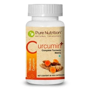Pure Nutrition Curcumin Plus, Immunity enhancer 30 Veg Capsules PACK OF 2 - Picture 1 of 4