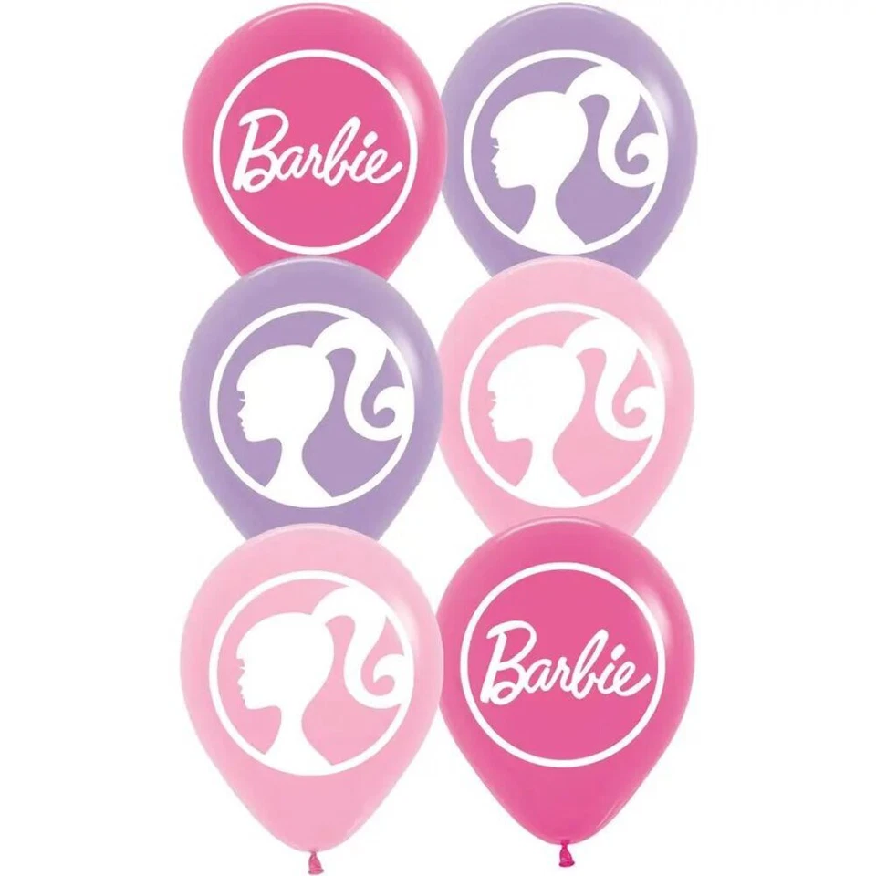 6 Barbie Latex Balloons 30cm 12" Helium Quality Girls Birthday Party Decorations - image 1 of 1