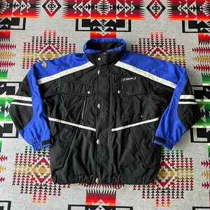 Descente Ski Jacket Men’s Medium Blue Black Snow Winter Coat Vintage C8 - Picture 1 of 12