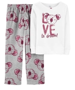 Kids 4-14 Carter’s Koala Love Top & Fleece Bottom Pajama Set Size 7/7A New - Picture 1 of 2