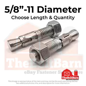 Anclajes de cuña de acero inoxidable 5/8"-11 316 (elige longitud y cantidad) - Imagen 1 de 7