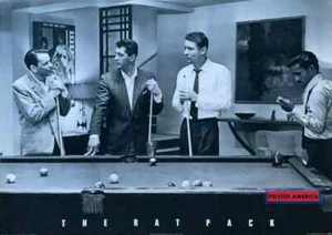 The Rat Pack Playing Pool Black & White Vintage Poster 24 x 34 - Picture 1 of 5